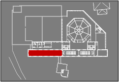 Piantina generale del secondo piano con evidenziata la localizzazione della Sala i Fiori di Loto